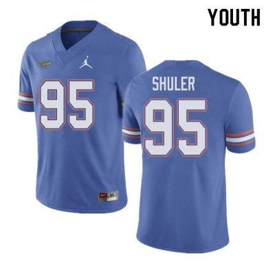 Youth Florida Gators #95 Adam Shuler NCAA Jordan Brand Blue Authentic Stitched College Football Jersey PMN0562DU